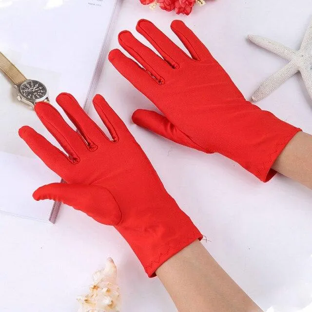 Solide weiße Performance-Handschuhe für Herren, kurze Kellnerhandschuhe, Weiß, Schwarz, Rot, Grau, Beige, Herren-Manier-Zeremonienhandschuhe für Herren
