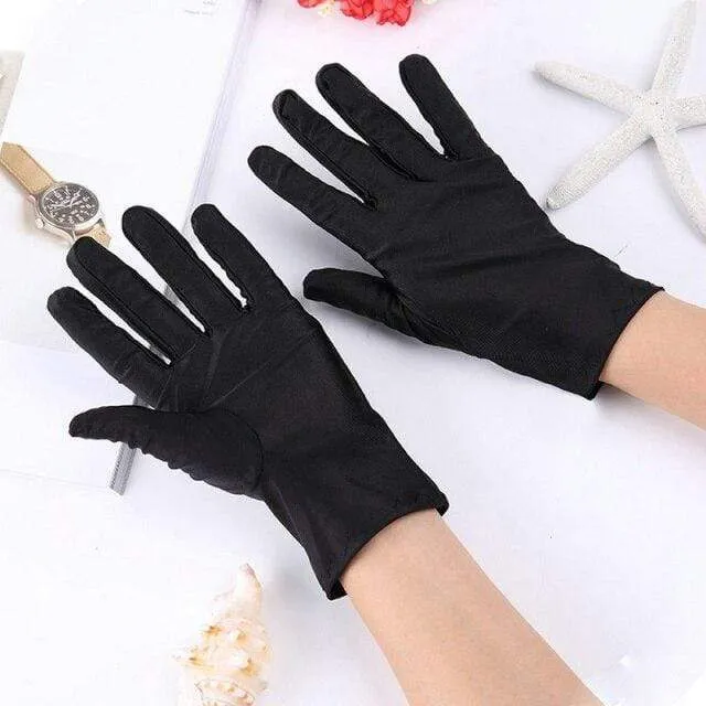 Solide weiße Performance-Handschuhe für Herren, kurze Kellnerhandschuhe, Weiß, Schwarz, Rot, Grau, Beige, Herren-Manier-Zeremonienhandschuhe für Herren