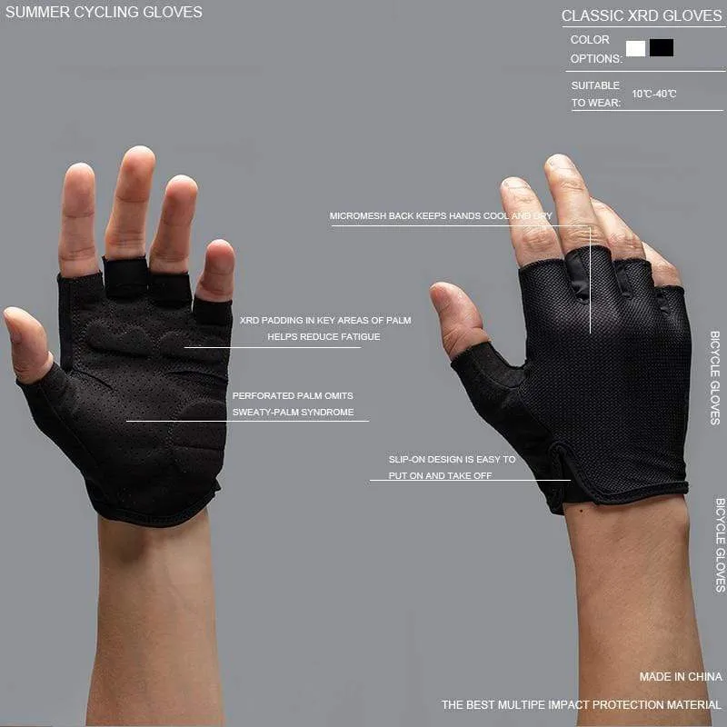 Fahrradhandschuhe Halbfinger Herren Damen Sommersport Stoßfeste Sporthandschuhe MTB Fahrradhandschuh Guantes Ciclismo