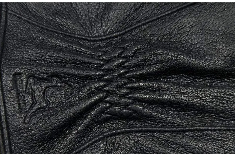 Winterhandschuhe aus Leder für Herren, warm, weich, schwarzes Wildleder, plissiertes Design, für den Außenbereich, Autofahrhandschuhe, Fäustlinge, Wollfutter