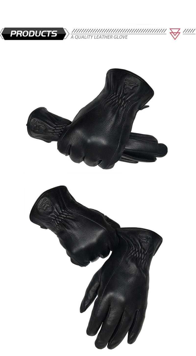 Winterhandschuhe aus Leder für Herren, warm, weich, schwarzes Wildleder, plissiertes Design, für den Außenbereich, Autofahrhandschuhe, Fäustlinge, Wollfutter