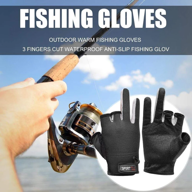 1 paar Angeln Handschuhe Outdoor Sport Fäustlinge Outdoor 3 Finger Cut Wasserdichte Anti-Slip Sport Fisch Ausrüstung guantes de pesca