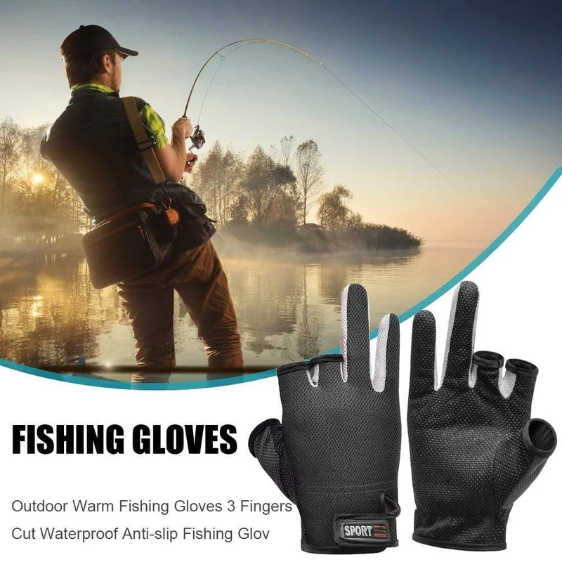 1 paar Angeln Handschuhe Outdoor Sport Fäustlinge Outdoor 3 Finger Cut Wasserdichte Anti-Slip Sport Fisch Ausrüstung guantes de pesca