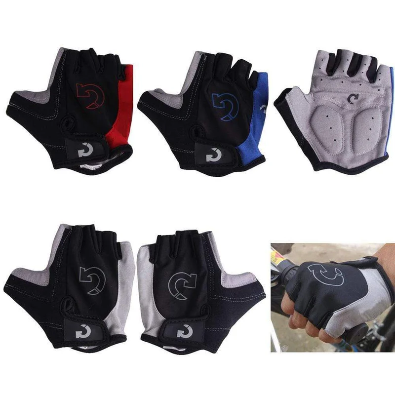 Halbfinger-Fahrradhandschuhe für Herren und Damen, Outdoor-Sport, rutschfestes Gel-Pad, Motorrad-/MTB-/Rennrad-Handschuhe für Fahrräder, S-XL