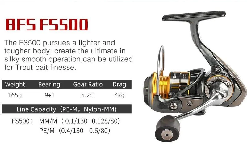 FS 800 1000 2000 Ultraleichte Spule Karpfenangeln Spinnrolle Surfen Köder Süßwasser Salzwasser Spinning Angelrollen