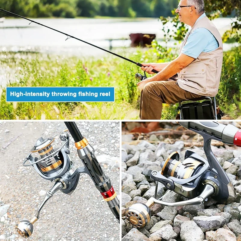 Qualität 12 + 1BB Angelrolle Spinning 5.2:1 Übersetzungsverhältnis Hochgeschwindigkeits-Karpfen-Angelrolle für Salzwasser-Spinnrollen