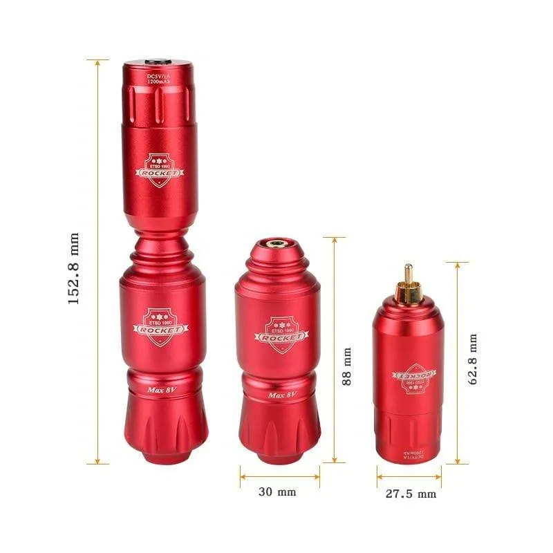 Tattoo Kit Rocket Mini Rotary RCA Batterie Maschinenstift mit leistungsstarkem Tattoo Netzteil Mini Wireless Set Makeup Tools