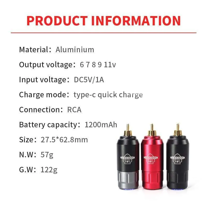 Tattoo Kit Rocket Mini Rotary RCA Batterie Maschinenstift mit leistungsstarkem Tattoo Netzteil Mini Wireless Set Makeup Tools