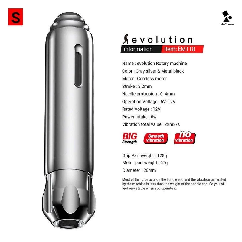 Solong Hybrid Rotary Tattoo Pen Maschinen-Kits 8000 U/min DC 5.5 Schnittstelle Permanent Make Up Starker leiser Motor Tattoo Body&Art EM118