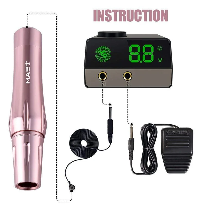 Mast Permanent Make-up Kit Rotary kompatibel alle Standard-Patronen Augenbrauen Lippen Tattoo Maschinengewehr leise
