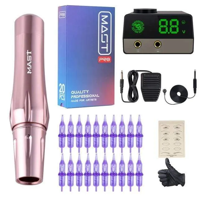 Mast Permanent Make-up Kit Rotary kompatibel alle Standard-Patronen Augenbrauen Lippen Tattoo Maschinengewehr leise