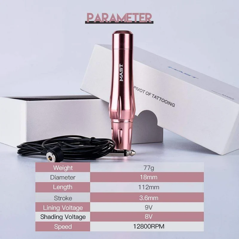 Mast Permanent Make-up Kit Rotary kompatibel alle Standard-Patronen Augenbrauen Lippen Tattoo Maschinengewehr leise