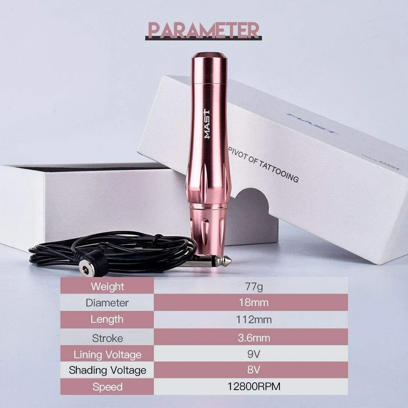 Mast Permanent Make-up Kit Rotary kompatibel alle Standard-Patronen Augenbrauen Lippen Tattoo Maschinengewehr leise
