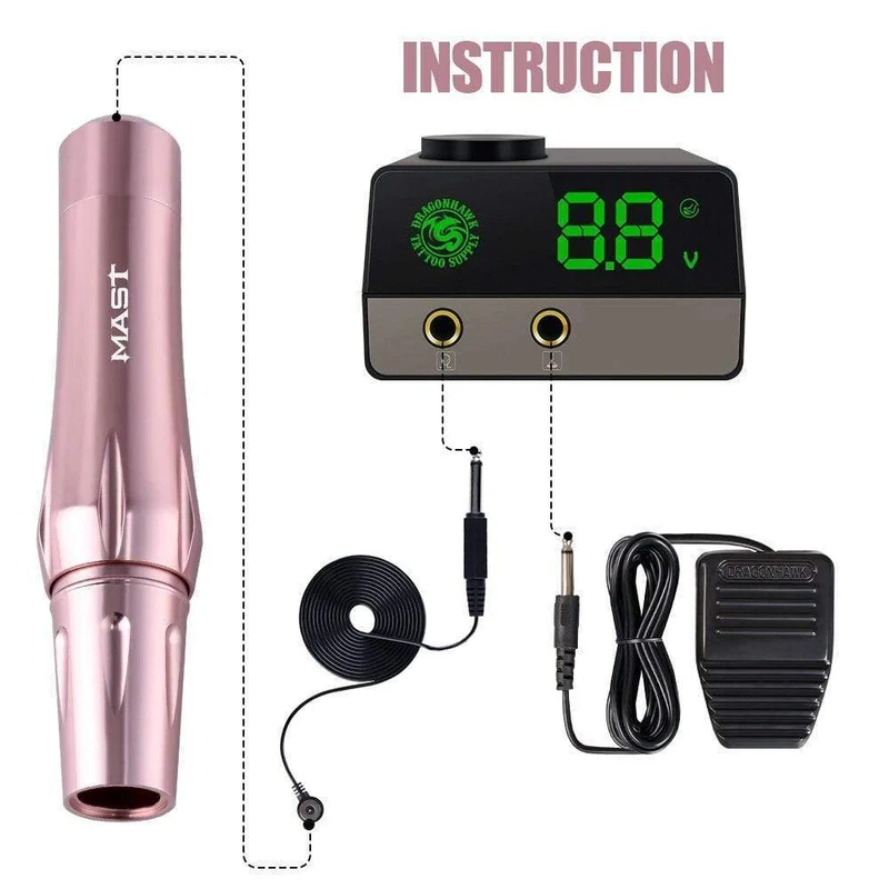 Mast Permanent Make-up Kit Rotary kompatibel alle Standard-Patronen Augenbrauen Lippen Tattoo Maschinengewehr leise