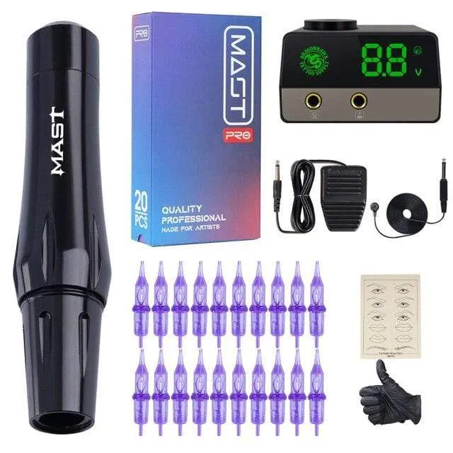 Mast Permanent Make-up Kit Rotary kompatibel alle Standard-Patronen Augenbrauen Lippen Tattoo Maschinengewehr leise