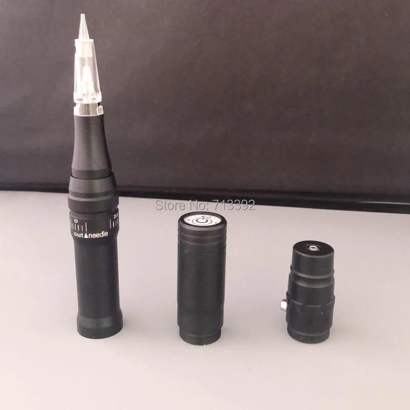 Schwarzes Microblading-Geräte-Kit, professioneller rotierender Tattoo-PMU-Stift, kabellose Permanent-Make-up-Maschine für Patronen