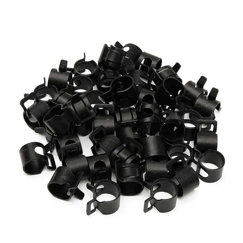 75 Teile/satz 6-10mm Q673B Vakuum Frühling Kraftstoff Clip Öl Wasser Schlauch Rohr Rohr Klemme Schwarz Sortiment Kit