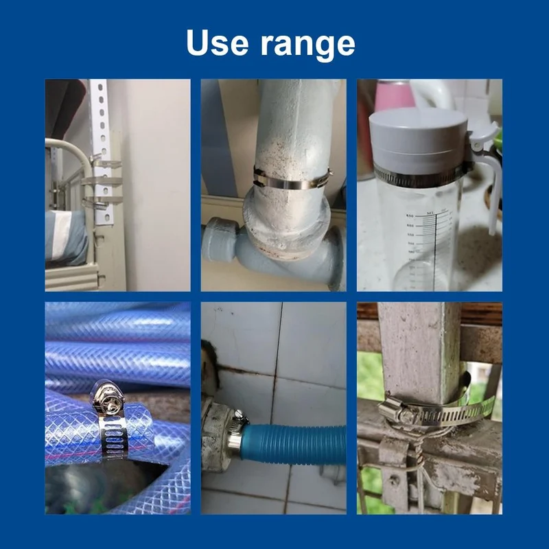 5/10 stücke Schneckengetriebe Schlauchschelle einstellbar 6-63mm Schlüsselschelle Schlauchschelle für Wasserrohr Sanitär Automobil Mechanik