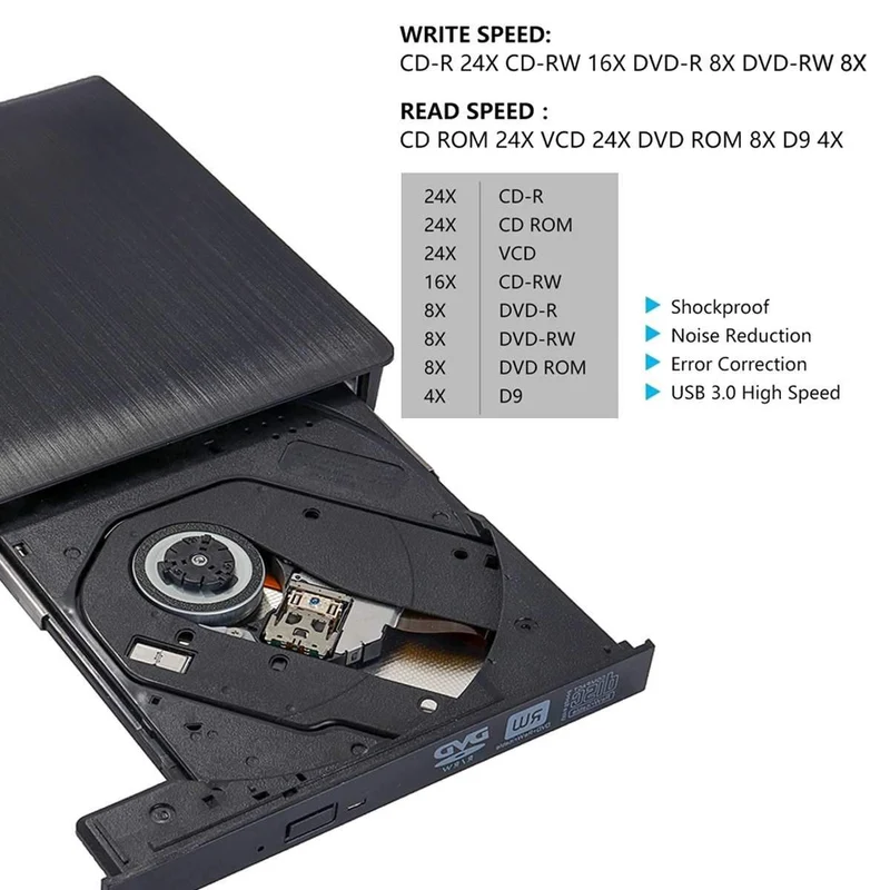 USB 3.0 DVD-RW Externes optisches Laufwerk Slim CD ROM Disk Reader DVD RW Brenner CD-Brenner für Desktop PC Laptop Tablet DVD Player