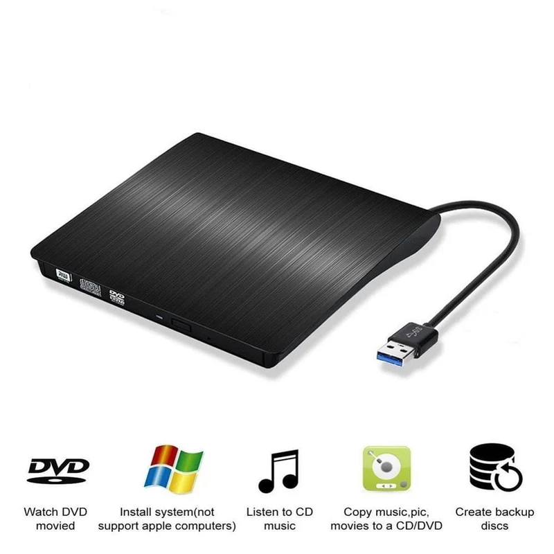 USB 3.0 DVD-RW Externes optisches Laufwerk Slim CD ROM Disk Reader DVD RW Brenner CD-Brenner für Desktop PC Laptop Tablet DVD Player