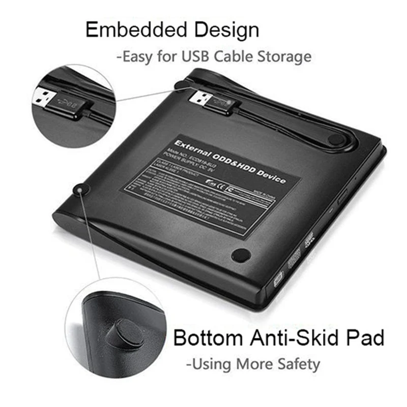 USB 3.0 DVD-RW Externes optisches Laufwerk Slim CD ROM Disk Reader DVD RW Brenner CD-Brenner für Desktop PC Laptop Tablet DVD Player