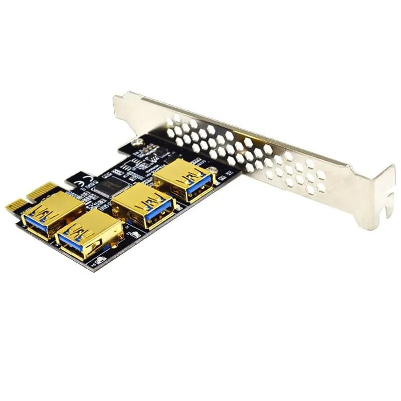 USB 3.0 PCI-E Express 1x bis 16x Riser-Kartenadapter PCIE 1 bis 4 Steckplätze PCIe-Port-Multiplikatorkarte für BTC Bitcoin Miner Mining