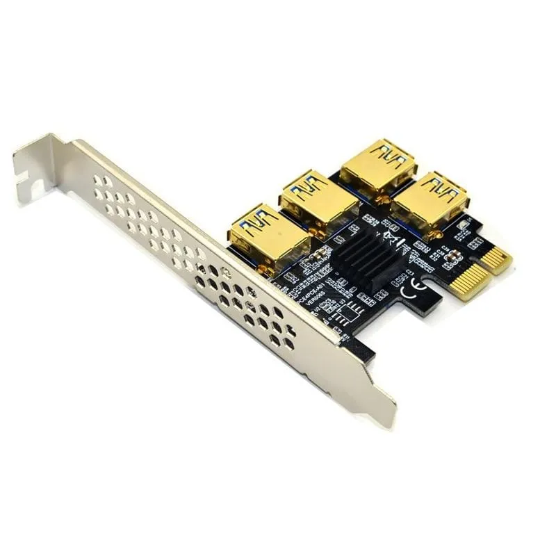 USB 3.0 PCI-E Express 1x bis 16x Riser-Kartenadapter PCIE 1 bis 4 Steckplätze PCIe-Port-Multiplikatorkarte für BTC Bitcoin Miner Mining