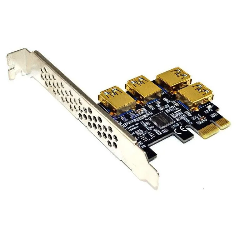 USB 3.0 PCI-E Express 1x bis 16x Riser-Kartenadapter PCIE 1 bis 4 Steckplätze PCIe-Port-Multiplikatorkarte für BTC Bitcoin Miner Mining