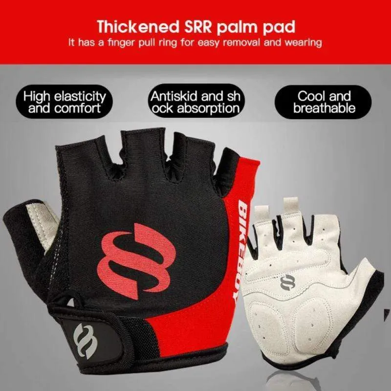 Fahrradhandschuhe Fahrradhandschuhe Fahrradhandschuhe Anti Slip Shock Atmungsaktiv Halbfinger Kurze Sporthandschuhe Zubehör für Herren Damen