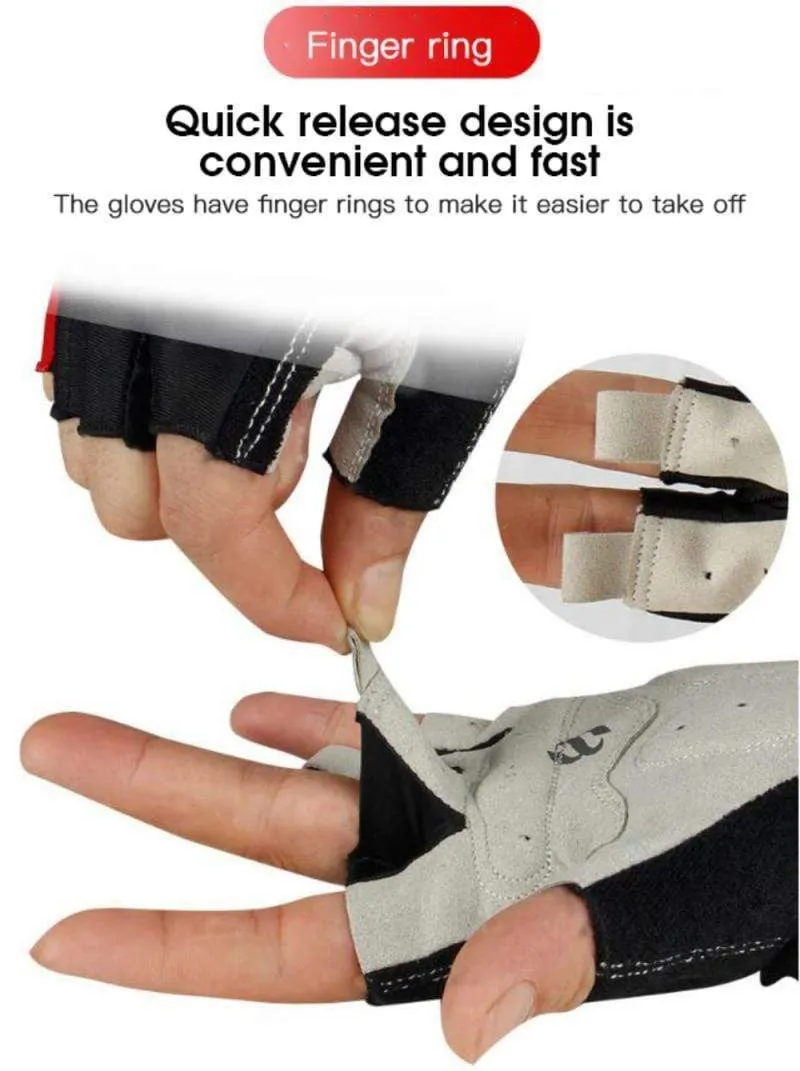 Fahrradhandschuhe Fahrradhandschuhe Fahrradhandschuhe Anti Slip Shock Atmungsaktiv Halbfinger Kurze Sporthandschuhe Zubehör für Herren Damen