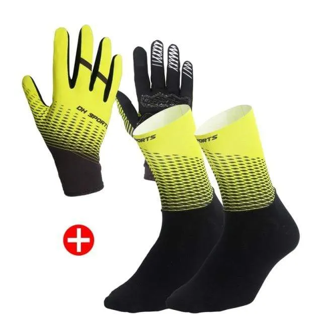 1 Paar Vollfinger Fahrradhandschuhe Fahrradsocken Männer Frauen Anti-Rutsch Sport Fahrradhandschuhe Fahrradhandschuhe Socken Set