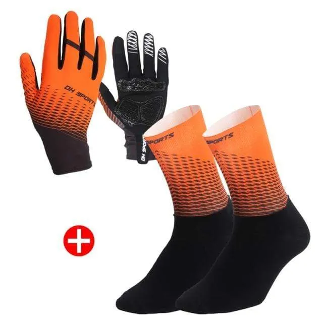 1 Paar Vollfinger Fahrradhandschuhe Fahrradsocken Männer Frauen Anti-Rutsch Sport Fahrradhandschuhe Fahrradhandschuhe Socken Set