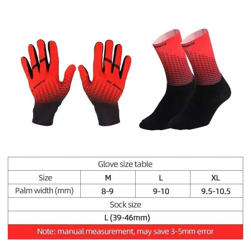 1 Paar Vollfinger Fahrradhandschuhe Fahrradsocken Männer Frauen Anti-Rutsch Sport Fahrradhandschuhe Fahrradhandschuhe Socken Set