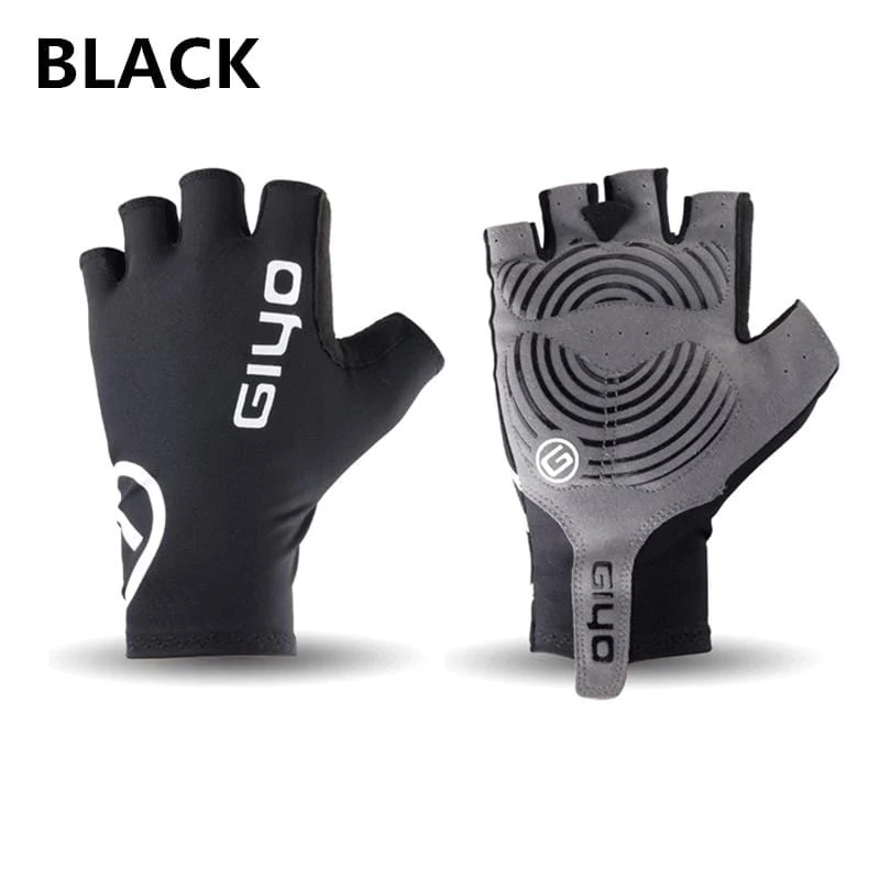 Anti Slip Gel Wind Radfahren Halbe Finger Handschuhe Atmungsaktive Outdoor Lycra Stoff Fäustlinge MTB Handschuhe Racing Rennrad Handschuh