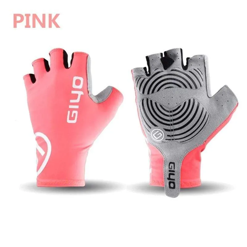 Anti Slip Gel Wind Radfahren Halbe Finger Handschuhe Atmungsaktive Outdoor Lycra Stoff Fäustlinge MTB Handschuhe Racing Rennrad Handschuh