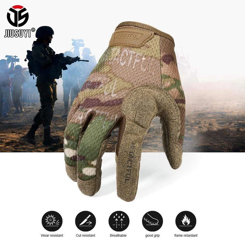 Taktische Armee Lange Handschuhe Atmungsaktiv Militär Paintball Airsoft Schießen Kampf Vollfinger Handschuh Männer Frauen Leicht Schwarz