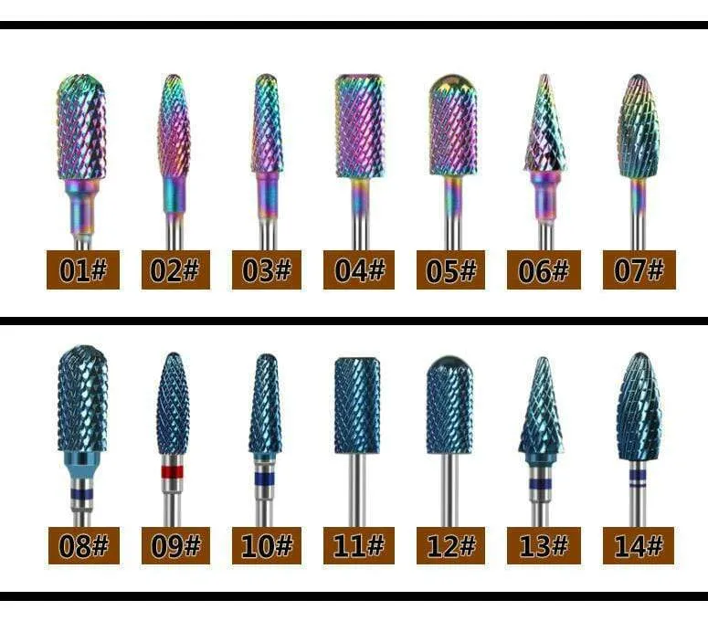 Fräser für Maniküre, Hartmetall-Nagelbohrer, Zubehör für Maniküremaschinen, rotierende elektrische Nagelfeilen, Nagelkunstwerkzeuge