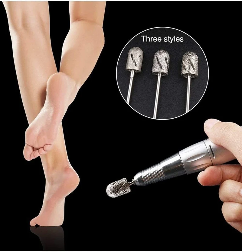 3 Größe Nagelzubehör und Werkzeuge Maniküre und Pediküre Bohrer Drehbank Nagelbohrer Bits für Fußpflege Werkzeug Hornhaut Saubere Nagelhaut