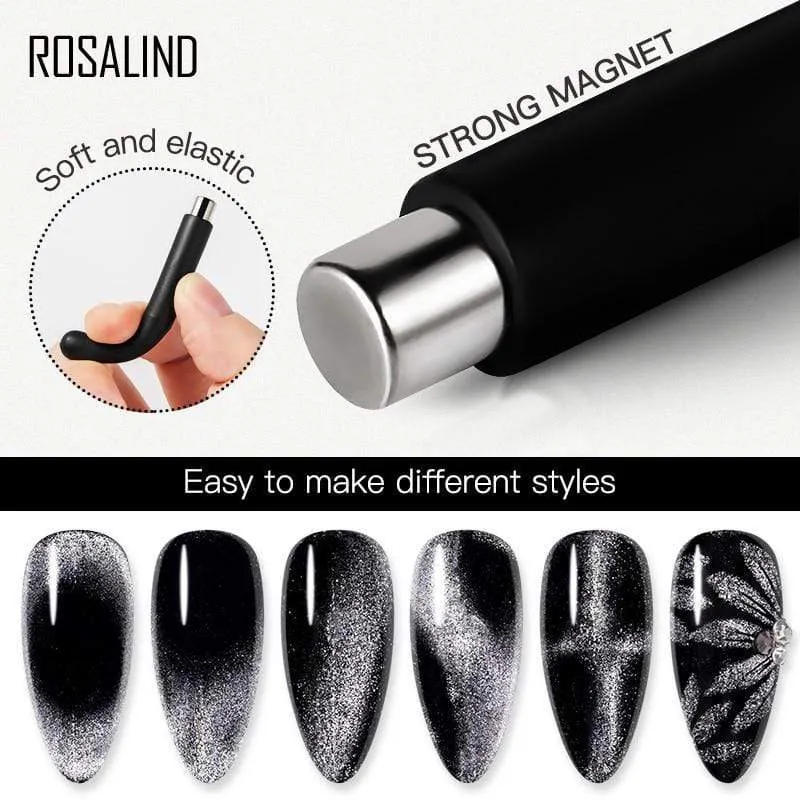 Magnetstift für Nagelkunst, Katzenaugen-Magnet für Nagelgelpolitur, 3D-Linienstreifeneffekt, starker magnetischer Stift, Werkzeuge, Gellack