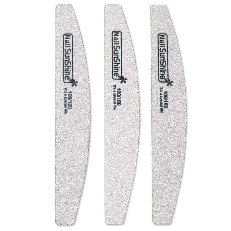 50 Stück 100/180 Schleifpapier Nailart Feilen Grau Holz Schleifen Nagelpuffer Gebogenes Polieren Professioneller Maniküreblock Nagelpflegewerkzeug