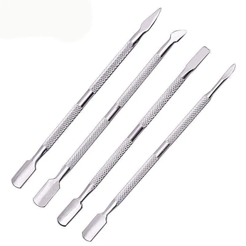 1 stück doppelseitigem Edelstahl Nagelhautschieber Remover Abgestorbene Hautzellen Für Pediküre Maniküre Nail art Reiniger Pflege Werkzeug