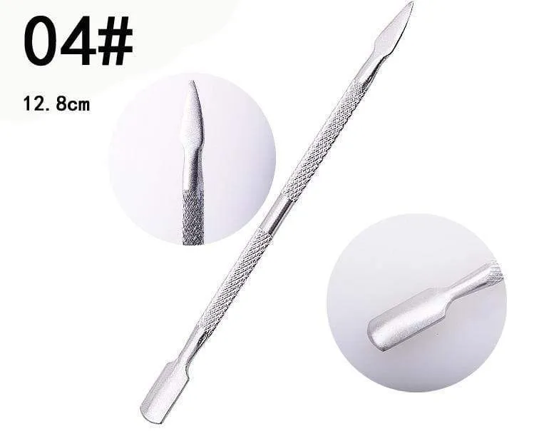1 stück doppelseitigem Edelstahl Nagelhautschieber Remover Abgestorbene Hautzellen Für Pediküre Maniküre Nail art Reiniger Pflege Werkzeug