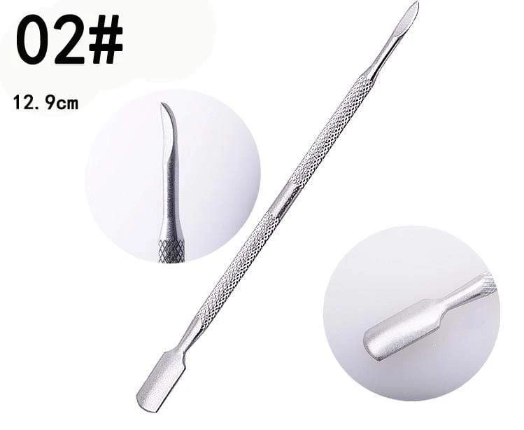 1 stück doppelseitigem Edelstahl Nagelhautschieber Remover Abgestorbene Hautzellen Für Pediküre Maniküre Nail art Reiniger Pflege Werkzeug