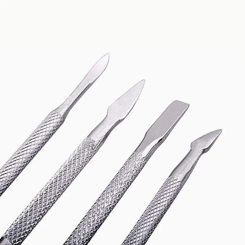 1 stück doppelseitigem Edelstahl Nagelhautschieber Remover Abgestorbene Hautzellen Für Pediküre Maniküre Nail art Reiniger Pflege Werkzeug