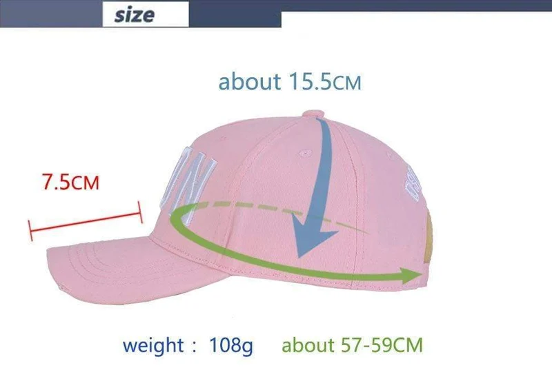 Fashion ICON Letter Cotton Herren Baseballmütze Damen Snapback Hat Pink Hat Dad Hat Cotton Bone Trucker Cap