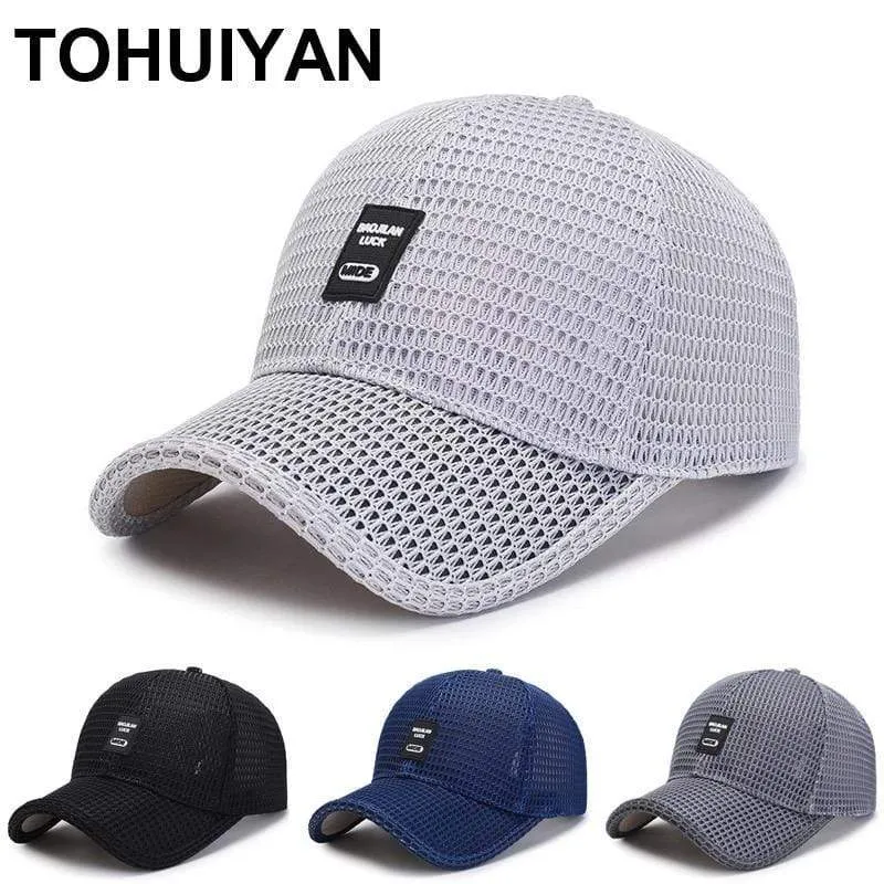 Sommer Baseball Hut Für Männer Atmungsaktive Mesh Trucker Cap Mode Gebogene Visier Casquette Homme Casual Frauen Sun Caps