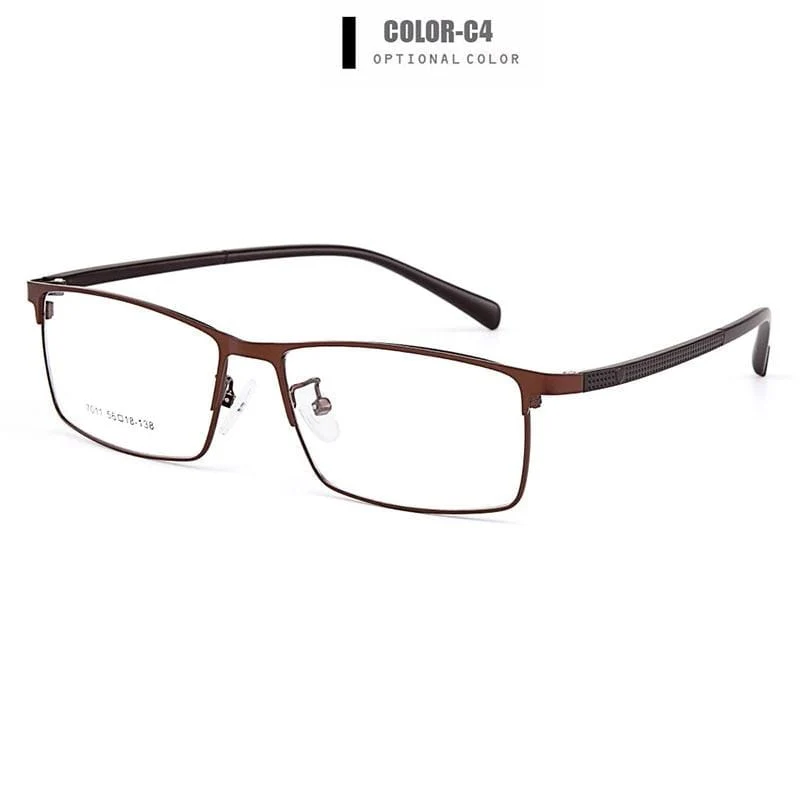 Optische Herren Brillengestelle aus Titanlegierung für Herren Brillen Flexible Bügel Beine IP-Brille aus galvanischer Legierung Y7011