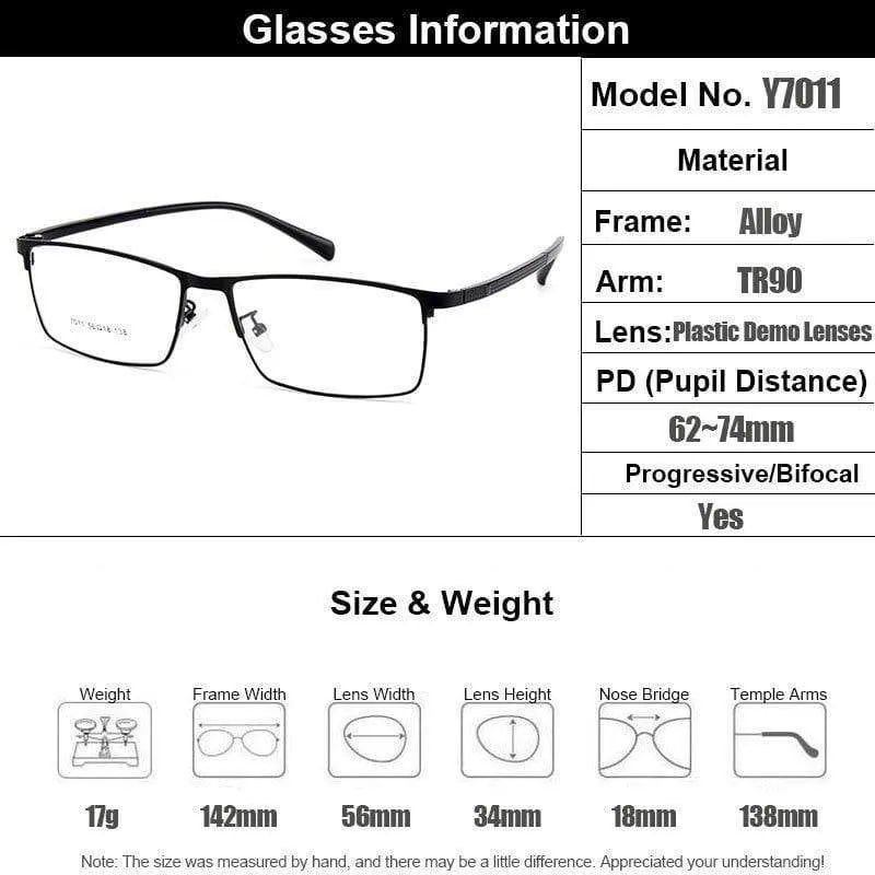 Optische Herren Brillengestelle aus Titanlegierung für Herren Brillen Flexible Bügel Beine IP-Brille aus galvanischer Legierung Y7011