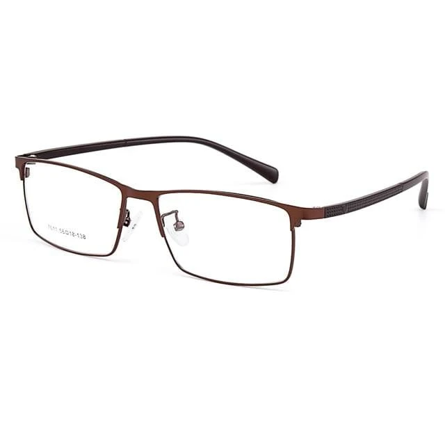 Optische Herren Brillengestelle aus Titanlegierung für Herren Brillen Flexible Bügel Beine IP-Brille aus galvanischer Legierung Y7011