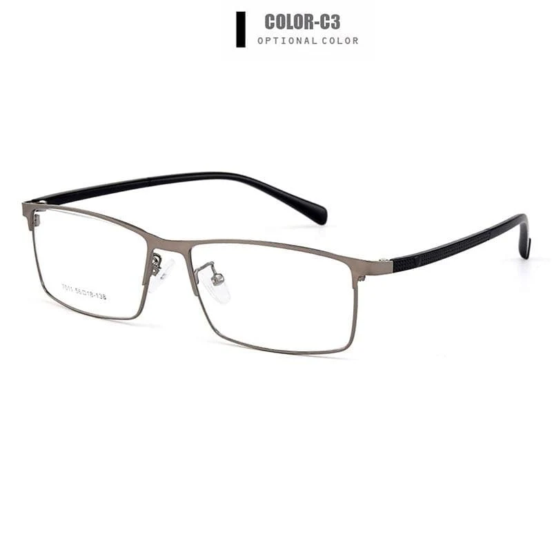 Optische Herren Brillengestelle aus Titanlegierung für Herren Brillen Flexible Bügel Beine IP-Brille aus galvanischer Legierung Y7011